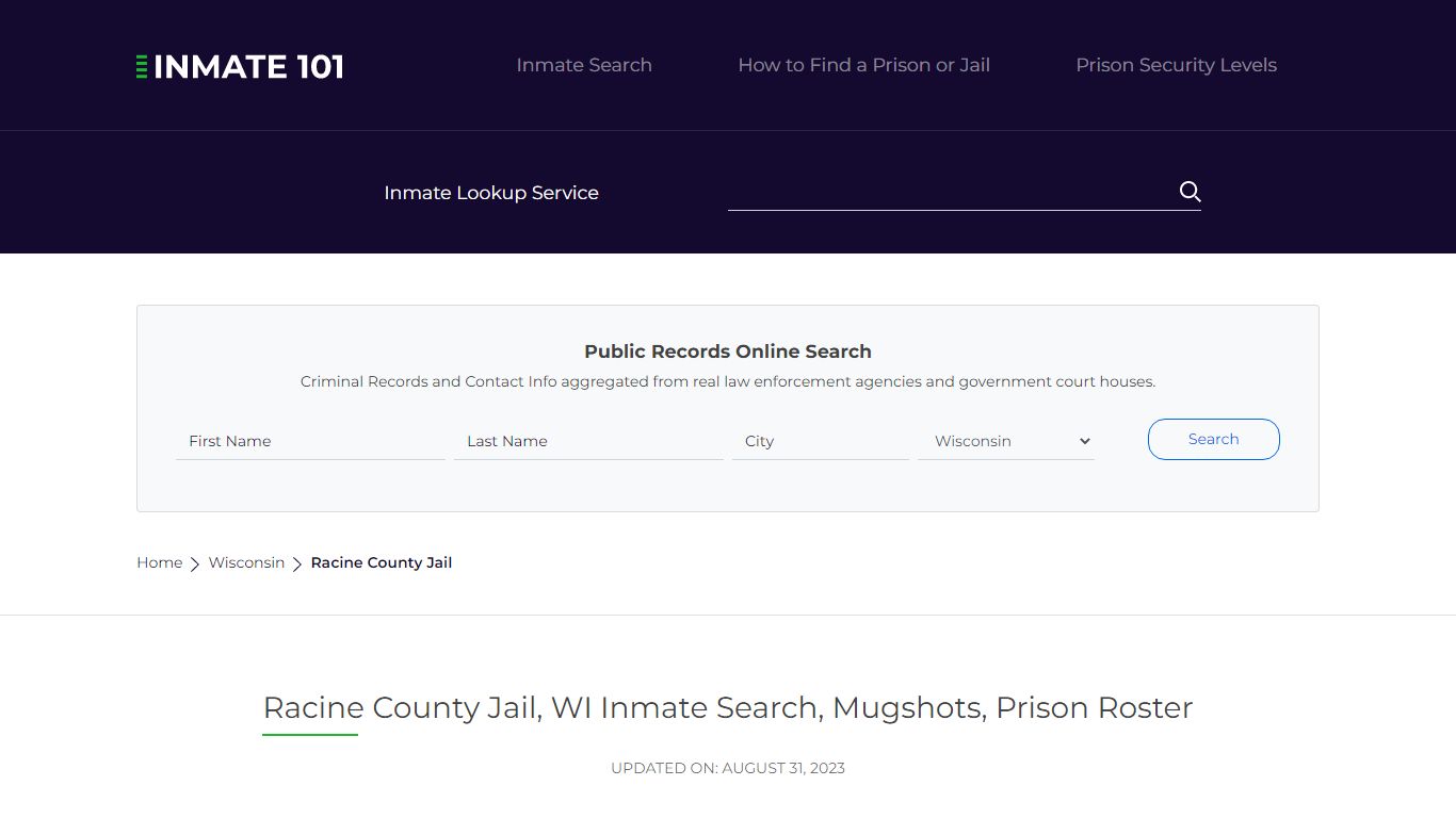 Racine County Jail, WI Inmate Search, Mugshots, Prison Roster